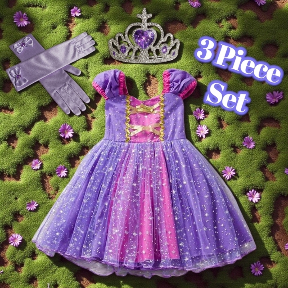 Rapunzel Tangled Disney Costume Dress Girls 4T 5T Purple Princess Halloween